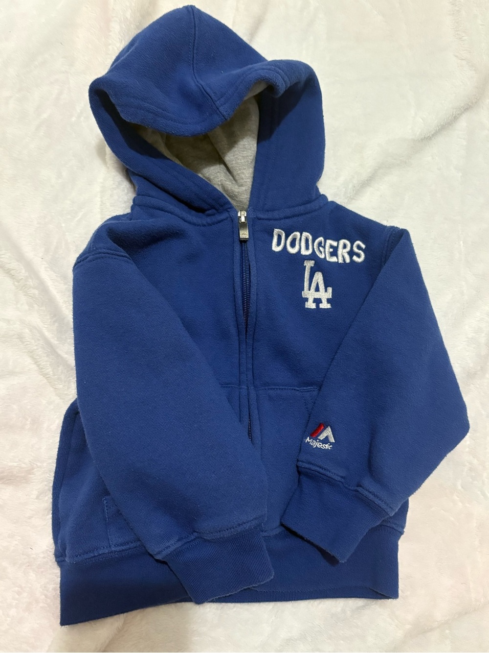 Majestic Royal Blue Dodgers Kids Zip-Up Hoodie size 3t